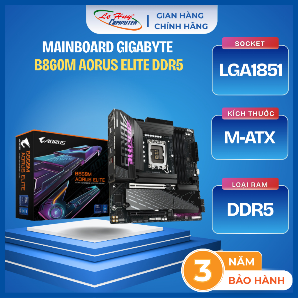 MainBoard GIGABYTE B860M AORUS DDR5 SOCKET LGA 1851 - Hàng Chính Hãng