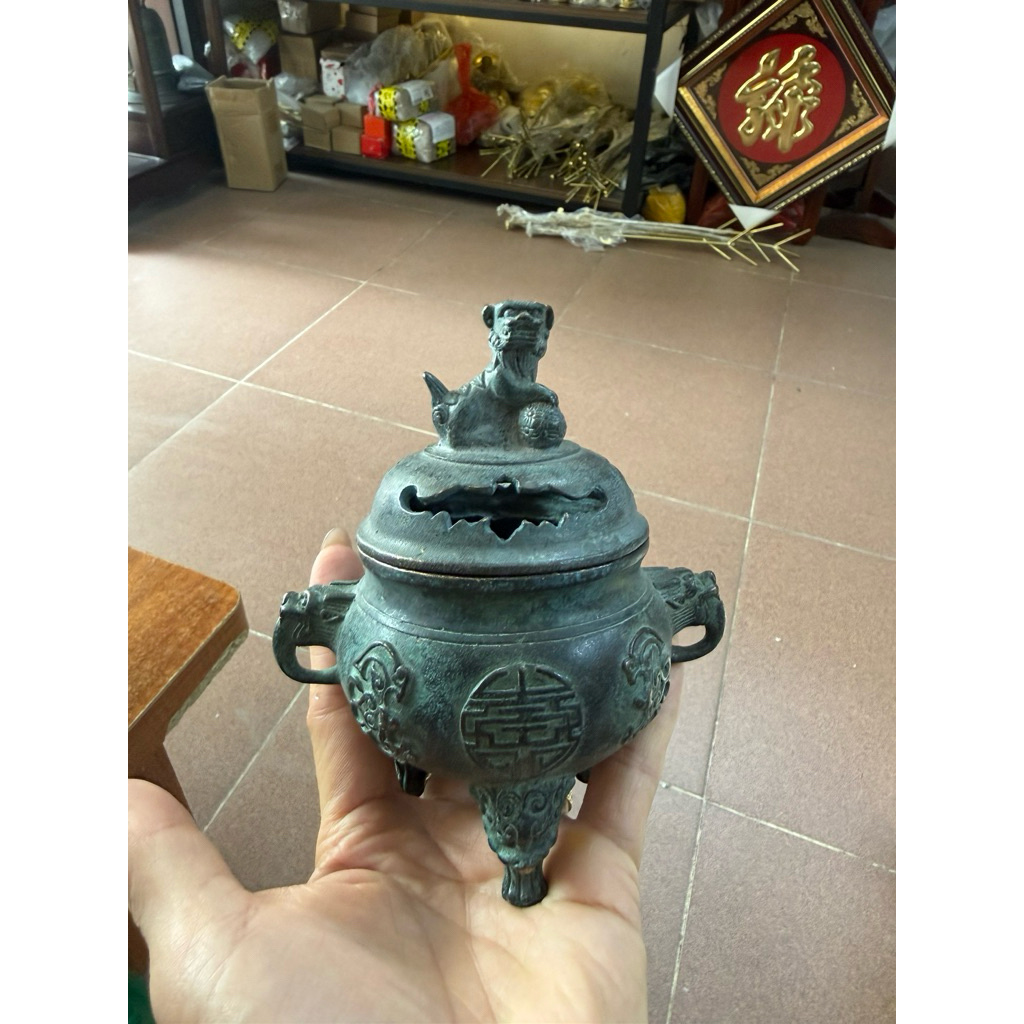 [Tặng hương trầm] Lư Đồng đốt Trầm Hương