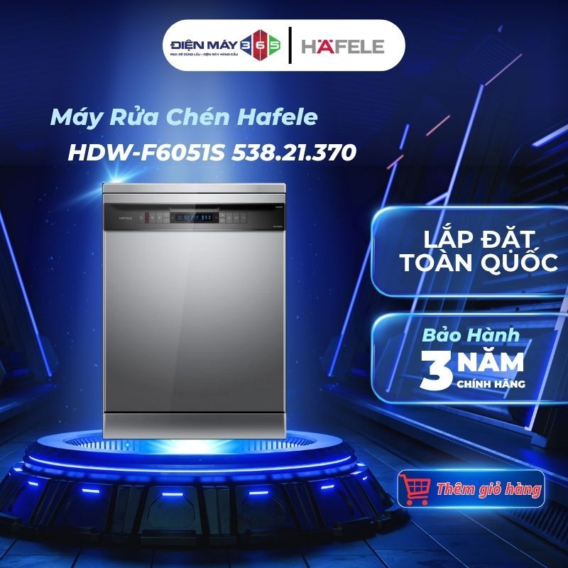 Máy rửa chén Hafele HDW-F6051S 538.21.370 – 15 bộ – Sấy Turbo Air Pro – UV diệt khuẩn