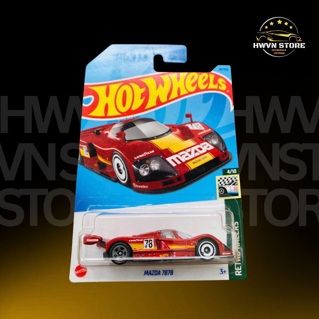 Xe mô hình Hotwheels Mazda 787B màu đỏ