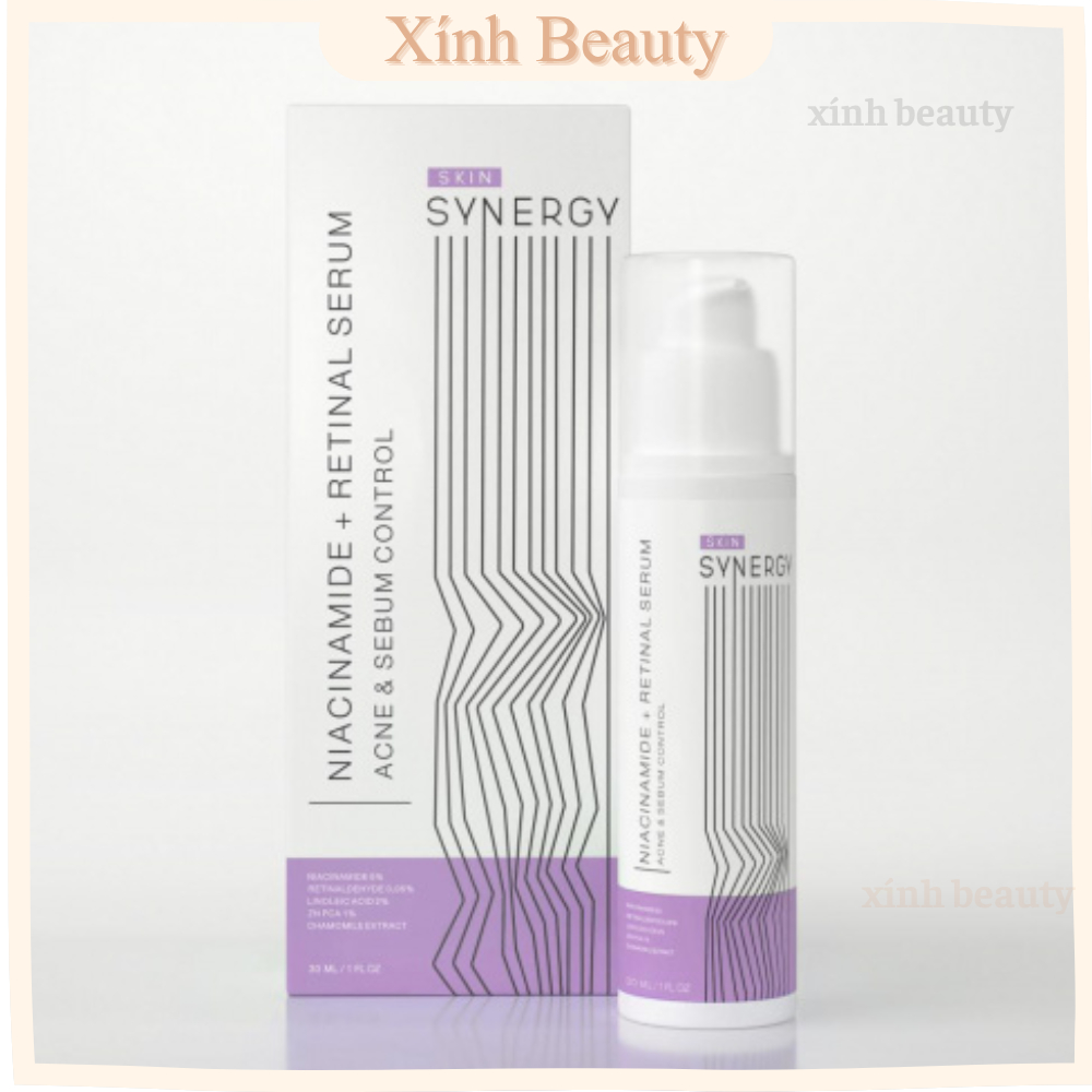(Công ty) Serum Skin Synergy Niacinamide + Retinal giúp kiểm soát dầu, hỗ trợ giảm mụn 30ml