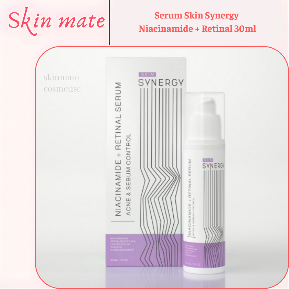 (Công ty) Serum Skin Synergy Niacinamide + Retinal giúp kiểm soát dầu, hỗ trợ giảm mụn 30ml