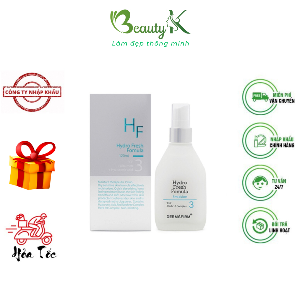 Sữa Dưỡng Dermafirm Hydro Fresh Formula HF3 Cấp Nước Tinh Chất Hydro Tươi Dưỡng Ẩm Cấp Tốc Phục Hồi 