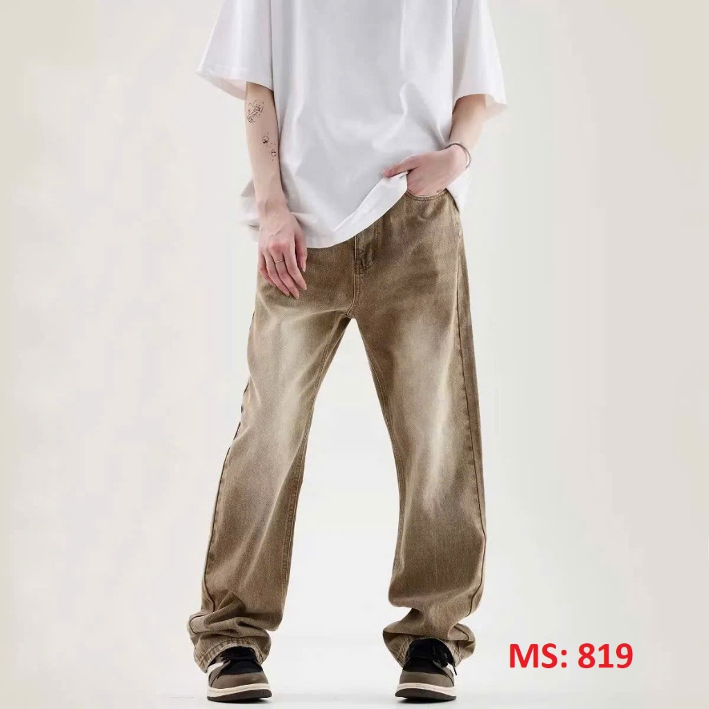 Quần baggy nam trơn màu nâu ống rộng thoải mái trẻ trung thoải mái thoáng mát SOLO-STORE BG819