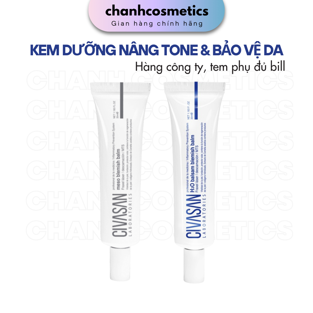Kem dưỡng phục hồi nâng tone Civasan Meso Blemish Balm/ Civasan H2O Blemish Balm Cream CHANH COSMETI