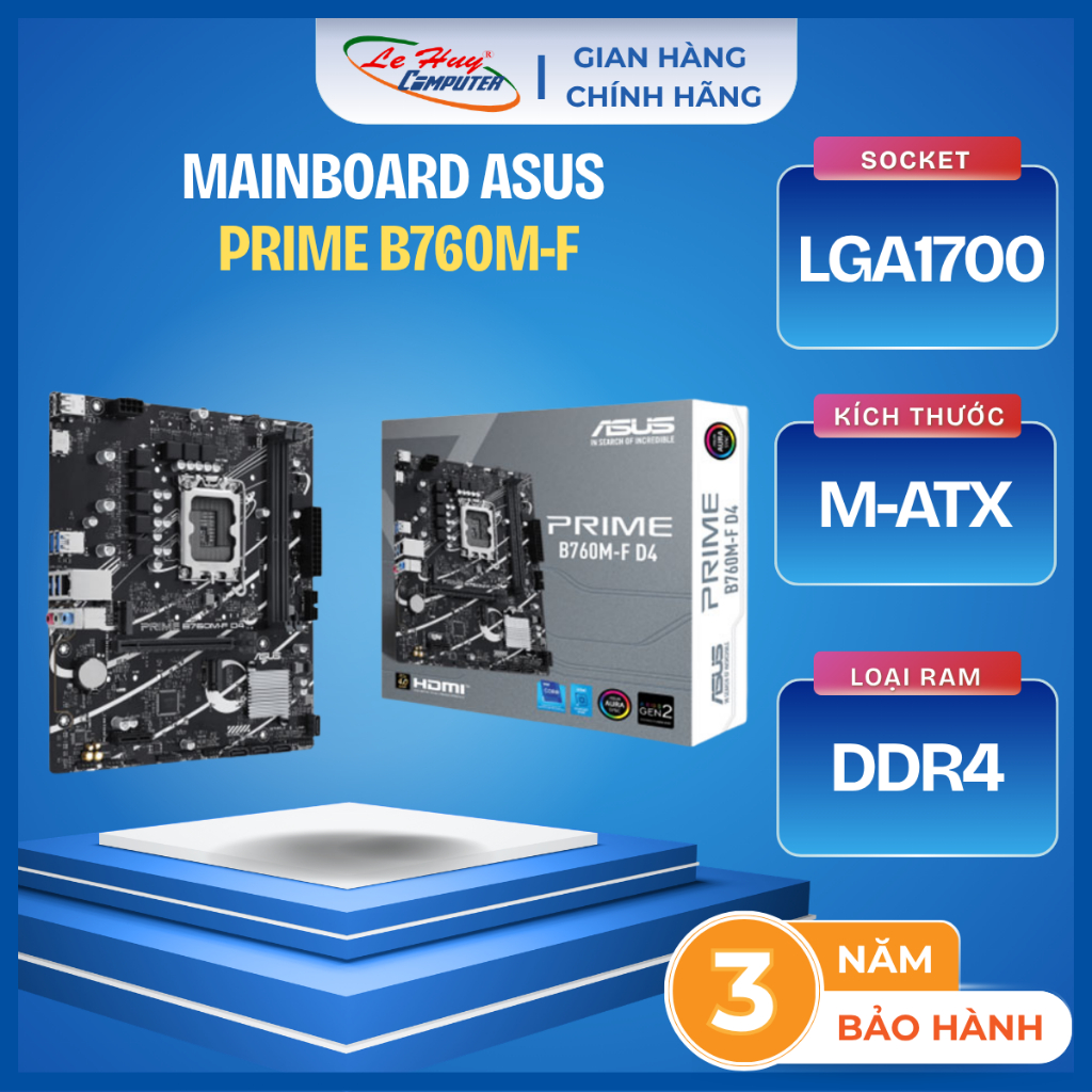 Mainboard Asus PRIME B760M-F DDR4 - Hàng Chính Hãng