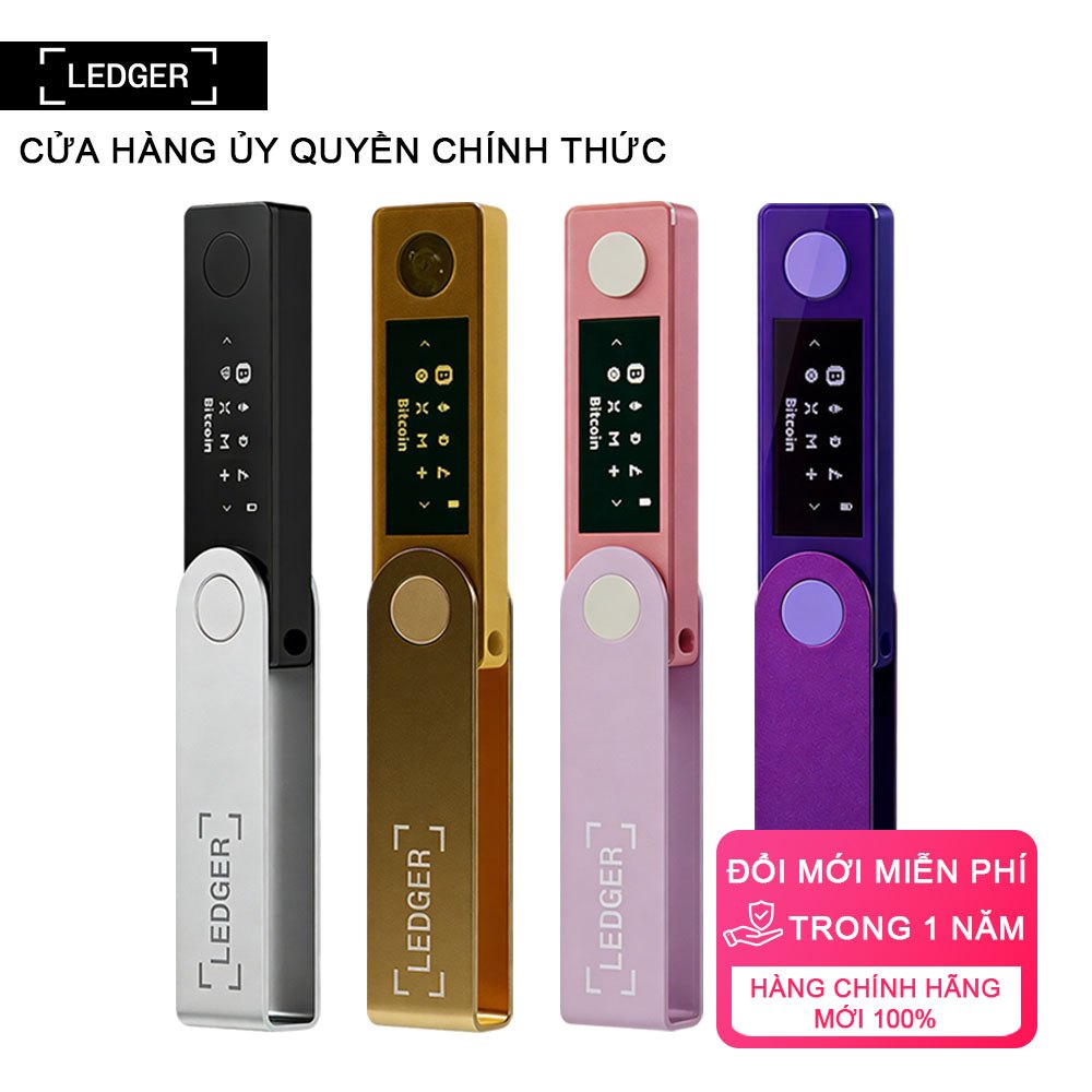 Ledger Nano X Ví Lạnh Crypto, Ví Cứng Chính Hãng Pháp, OLED, Secure Element, Đổi Mới Miễn Phí 1 Năm