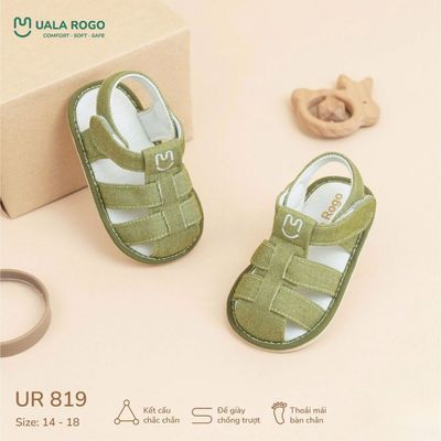 Dép bé trai bé gái tập đi Ualarogo sandal đế cao su chống trượt xăng đan quai dán điều chỉnh D6