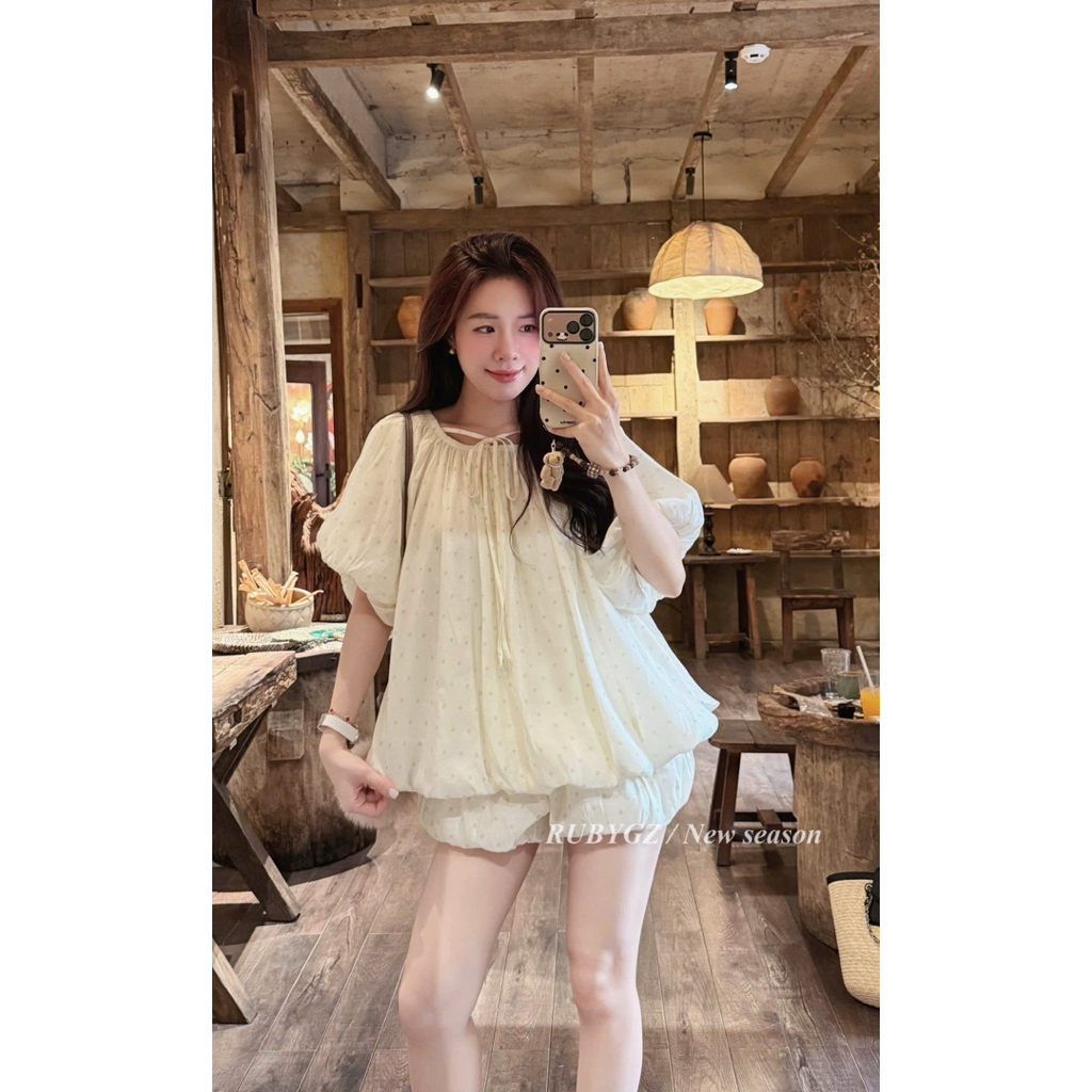 Set áo chấm bi bí Qc Noma Studio