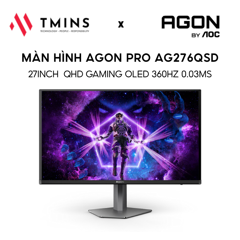 Màn hình Gaming 2K AOC AG276QSD (27 inch, QHD, 360Hz, OLED, 0.03s) - Hàng chính hãng
