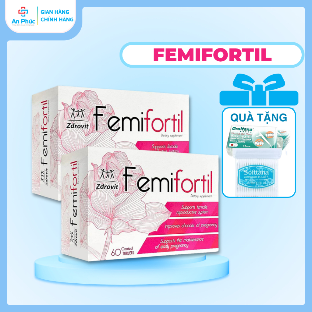 Bộ Đôi Bổ Trứng, Tăng Khả Năng Sinh Sản Femifortil, Omega Q10 - Điều Hòa Kinh Nguyệt, Vitamin Tổng H
