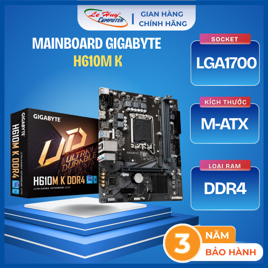 Mainboard Gigabyte H610M K DDR4 - Hàng Chính Hãng