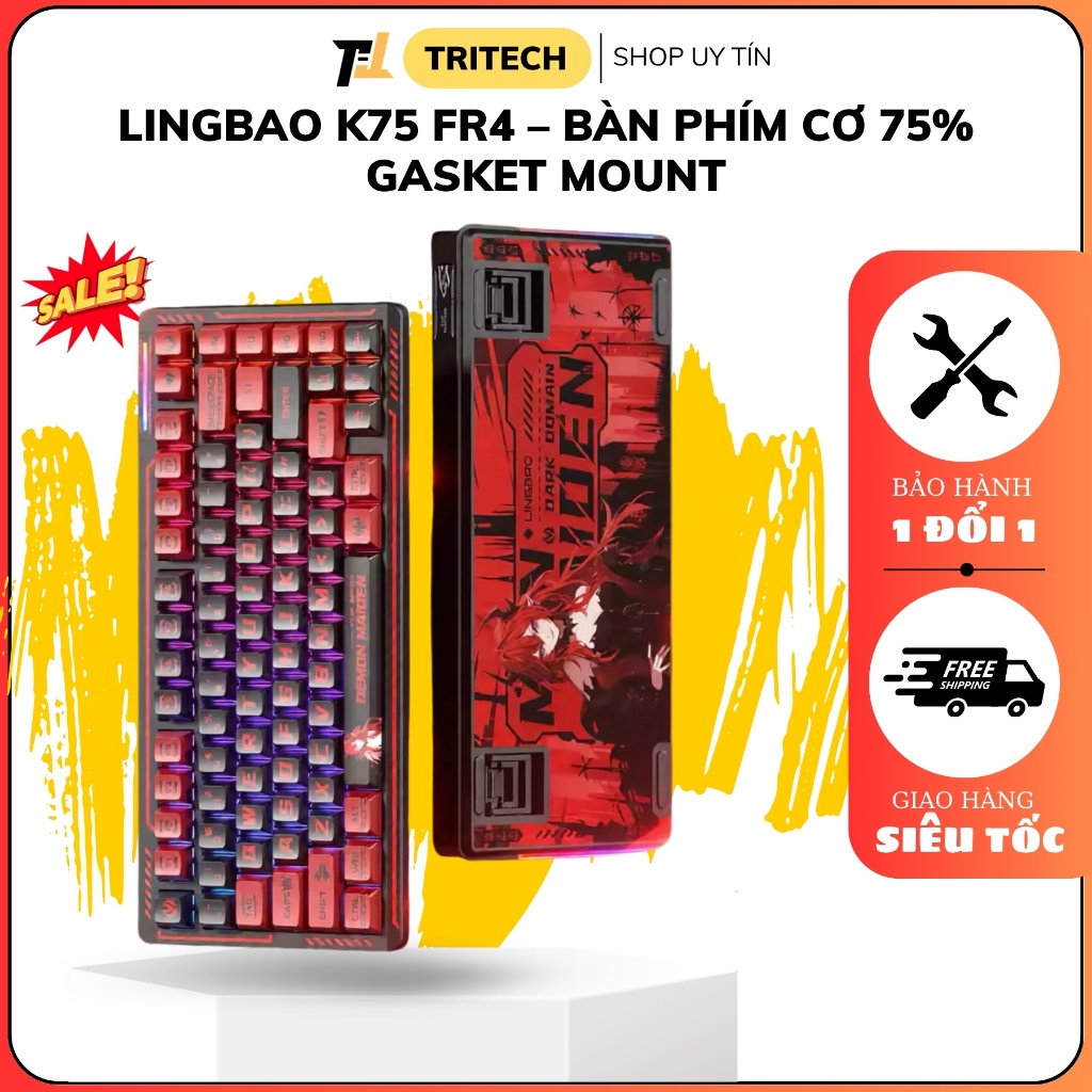 [Hoả Tốc] Lingbao K75 FR4 – Bàn Phím Cơ 75% Gasket Mount | Plate FR4 Flex Êm | HotSwap | RGB | Wirel