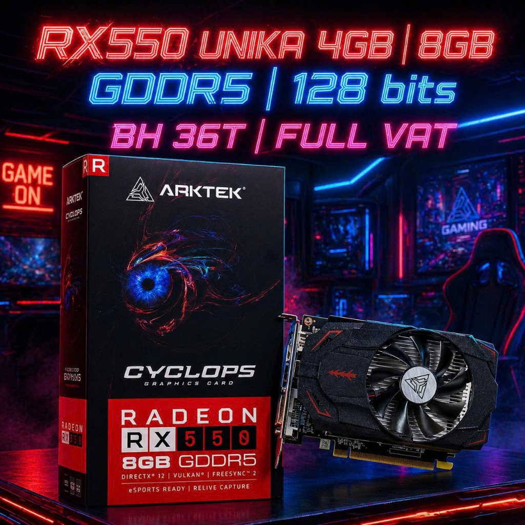 VGA card màn hình Arktek RX550 4GB 8GB GDDR5 128 bits new chính hãng bảo hành 36 tháng - 4G 8G D5