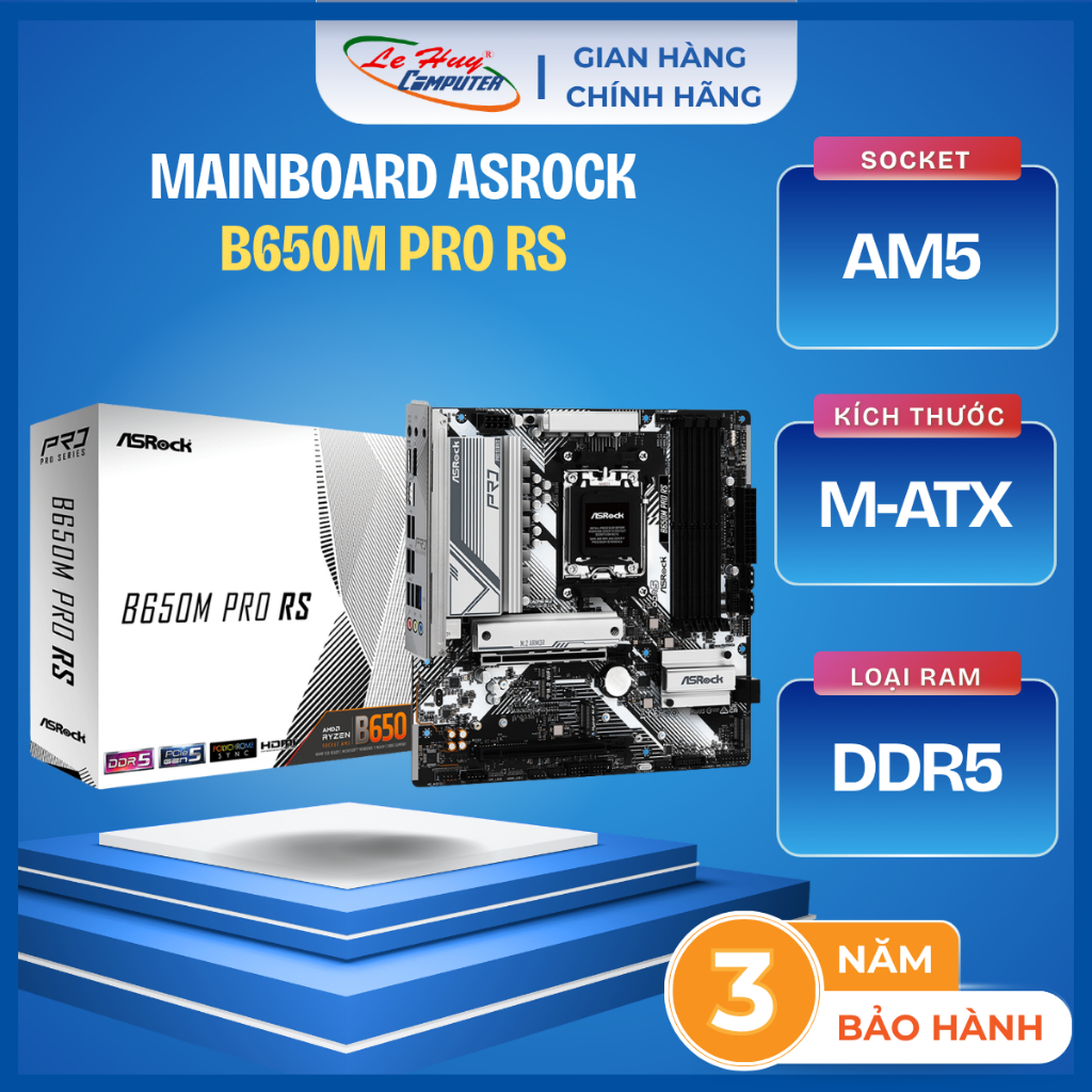 MainBoard AMD ASROCK B650M PRO RS (AM5, DDR5) - Hàng Chính Hãng