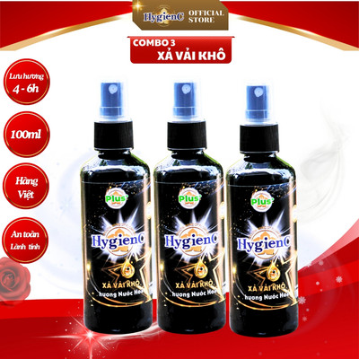[Combo 3 chai xịt] Nước xả vải khô HygienC Plus+ dạng xịt thơm quần áo - Dung tích 100ml - XVK3