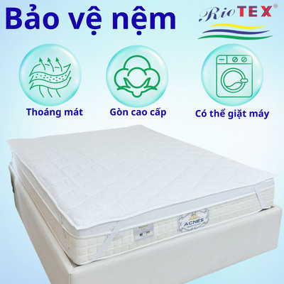 Tấm Lót Bảo Vệ Nệm Cotton RIOTEX- Bền đẹp đủ kích thước cho gia đình, nhà nghỉ, khách sạn,...