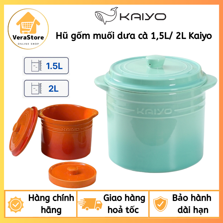 Hũ gốm muối dưa cà, đựng mỡ lợn cầu vồng Kaiyo KCC-5103/ KCC-5110 1.5L | KCC-5127/ KCC-5134 2L