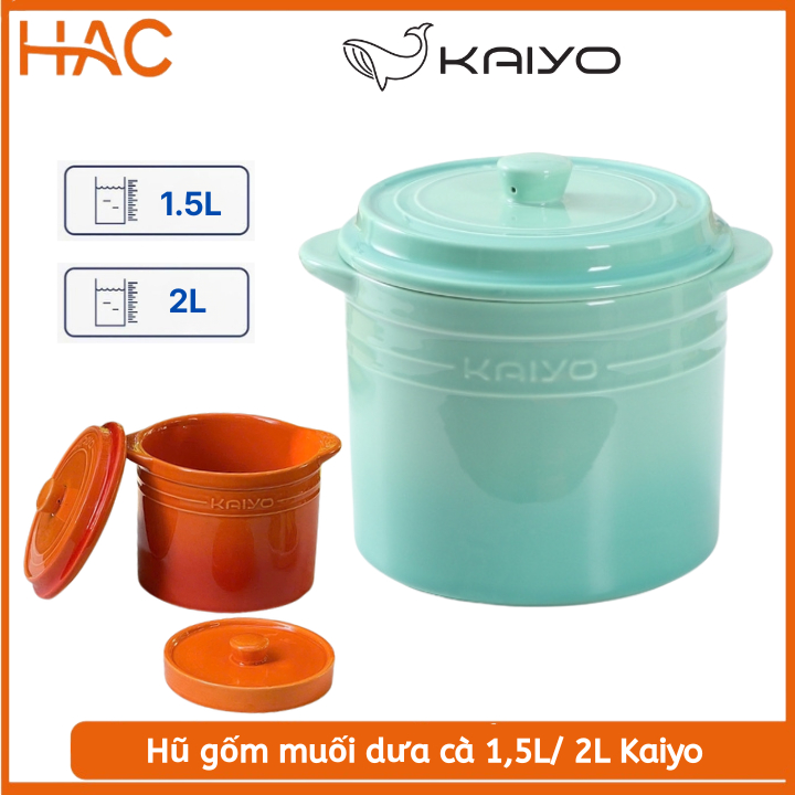Hũ gốm muối dưa cà, đựng mỡ lợn cầu vồng Kaiyo KCC-5103/ KCC-5110 1.5L | KCC-5127/ KCC-5134 2L