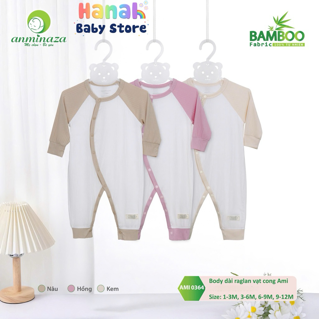 Body dài tay raglan vạt cong Aminaza