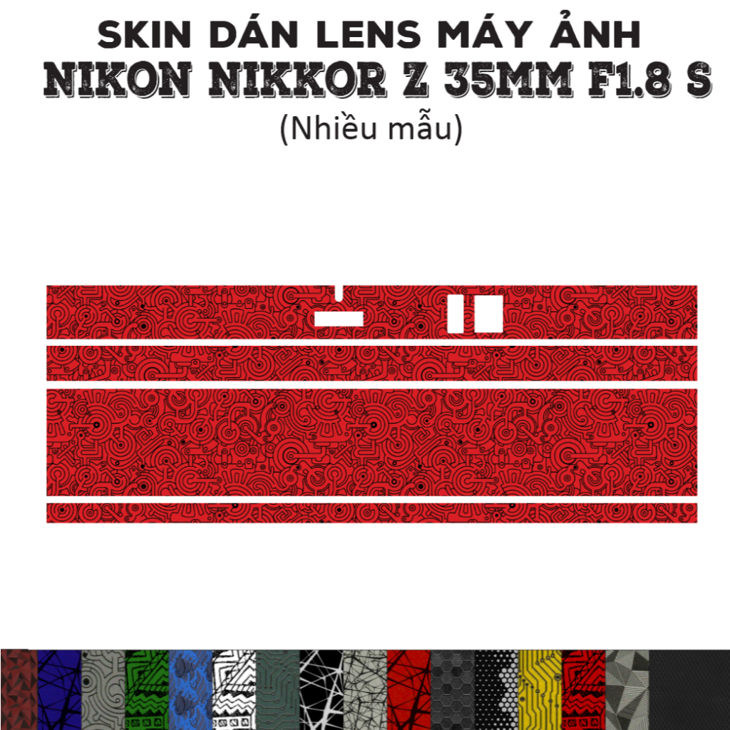 Skin dán Lens Nikon Z 35mm f1.8 S (Nhiều mẫu) | Decal Film 3M dán bảo vệ ống kính máy ảnh Nikkor 35 