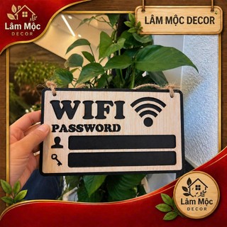 Bảng Gỗ WIFI Trang Trí Decor Mẫu Wifi - Password, Biển gỗ wifi decor cà phê, nhà hàng. 𝐋𝐚̂𝐦 𝐌𝐨̣̂𝐜