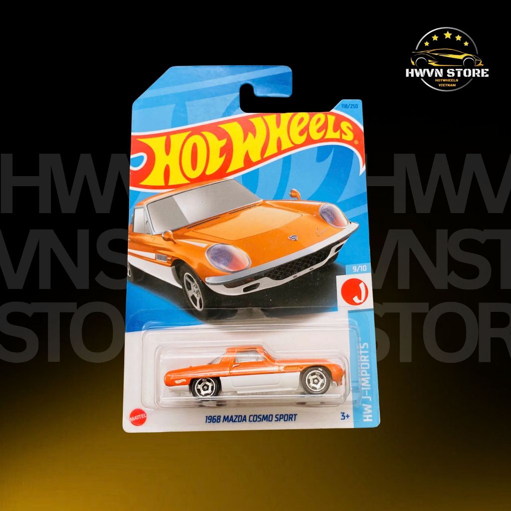 Xe mô hình Hotwheels 1968 Mazda Cosmo Sport màu cam