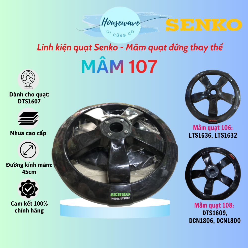 Mâm quạt thay thế cho quạt đứng Senko LTS1636/DTS1607/DCN1806/DCN1808 - 100% chính hãng
