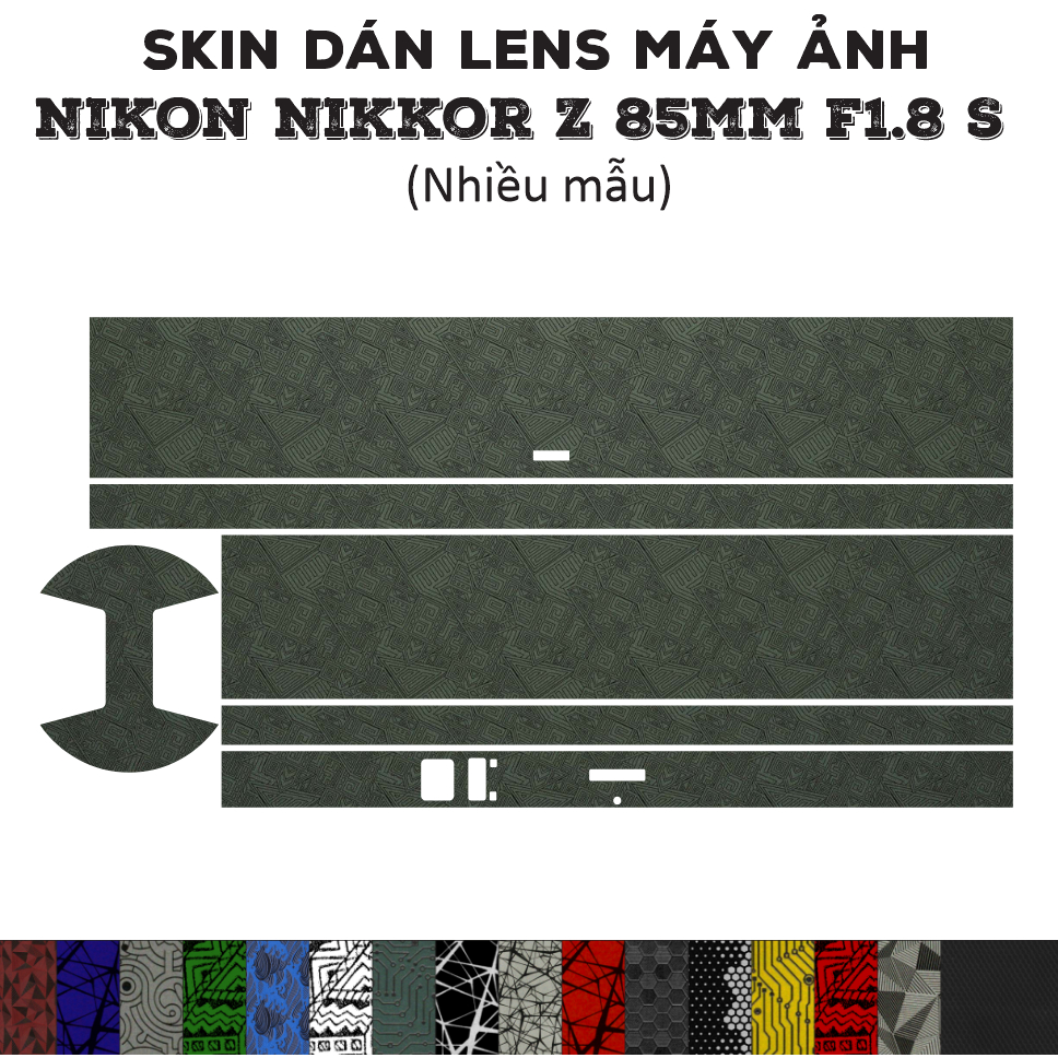 Skin dán Lens Nikon Z 85mm f1.8 S (Nhiều mẫu) | Decal Film 3M dán bảo vệ ống kính máy ảnh Nikkor 85 