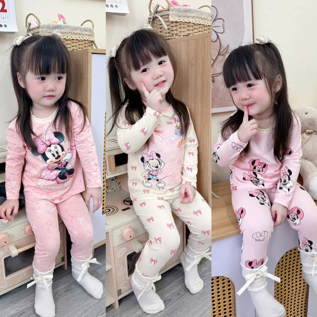 Combo 2-3 Set Bộ Dài Tay Thu Đông Dễ Thương ( Họa Tiết Chuột Mickey- Vịt Donal ) Ms 020 Dành Cho Bé 