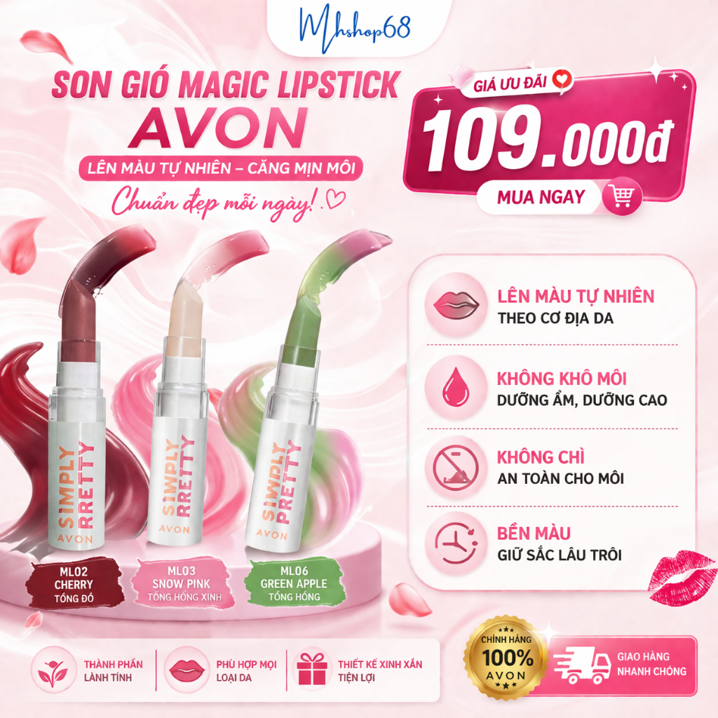 Son Biến Đổi Sắc Màu Magic Lipstick Avon - Son Gió Avon