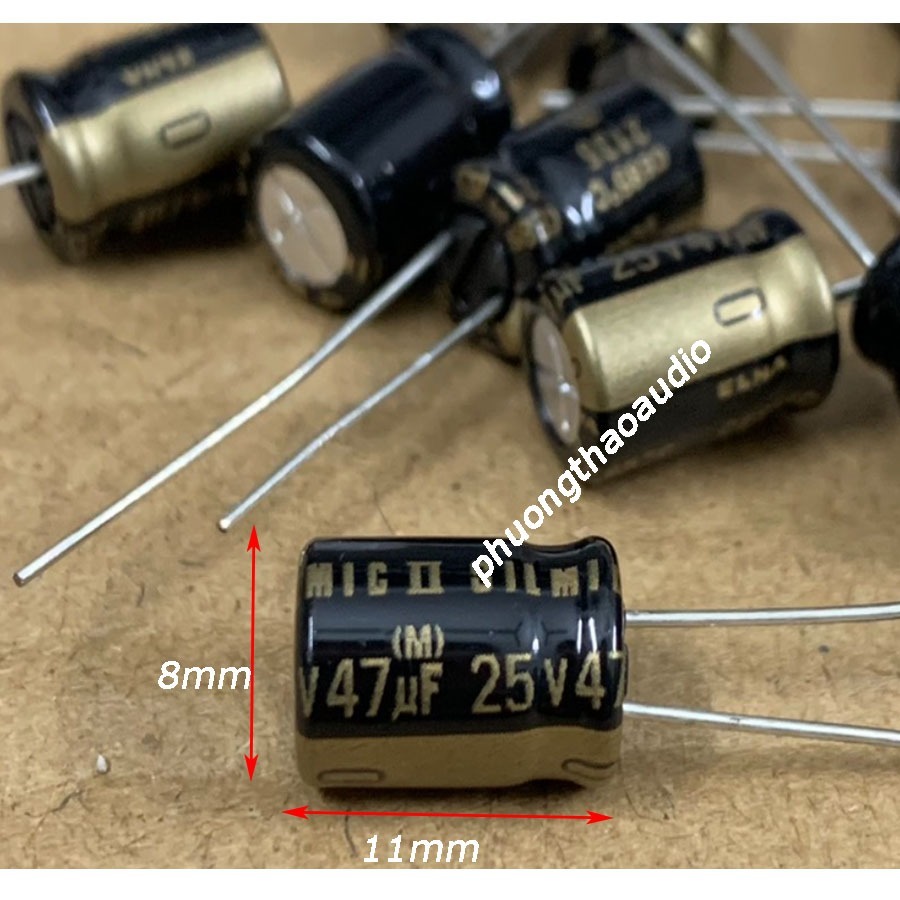 Tụ Elna Silmic II 47uf 25v, 22uf 25v; 100uf 25v
