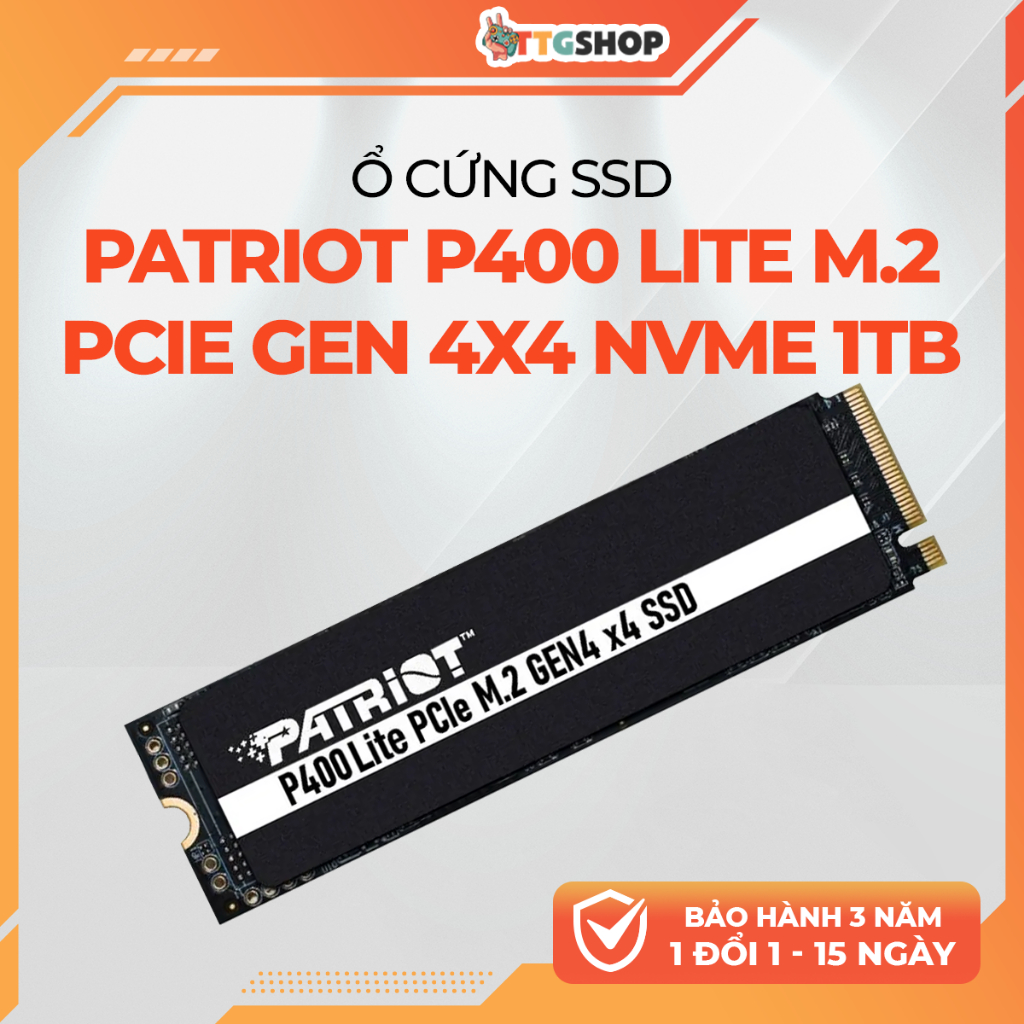 Ổ Cứng SSD Patriot P400 Lite M.2 PCIe Gen 4x4 NVMe 1TB P400LP1KGM28H 3500MBs 2280