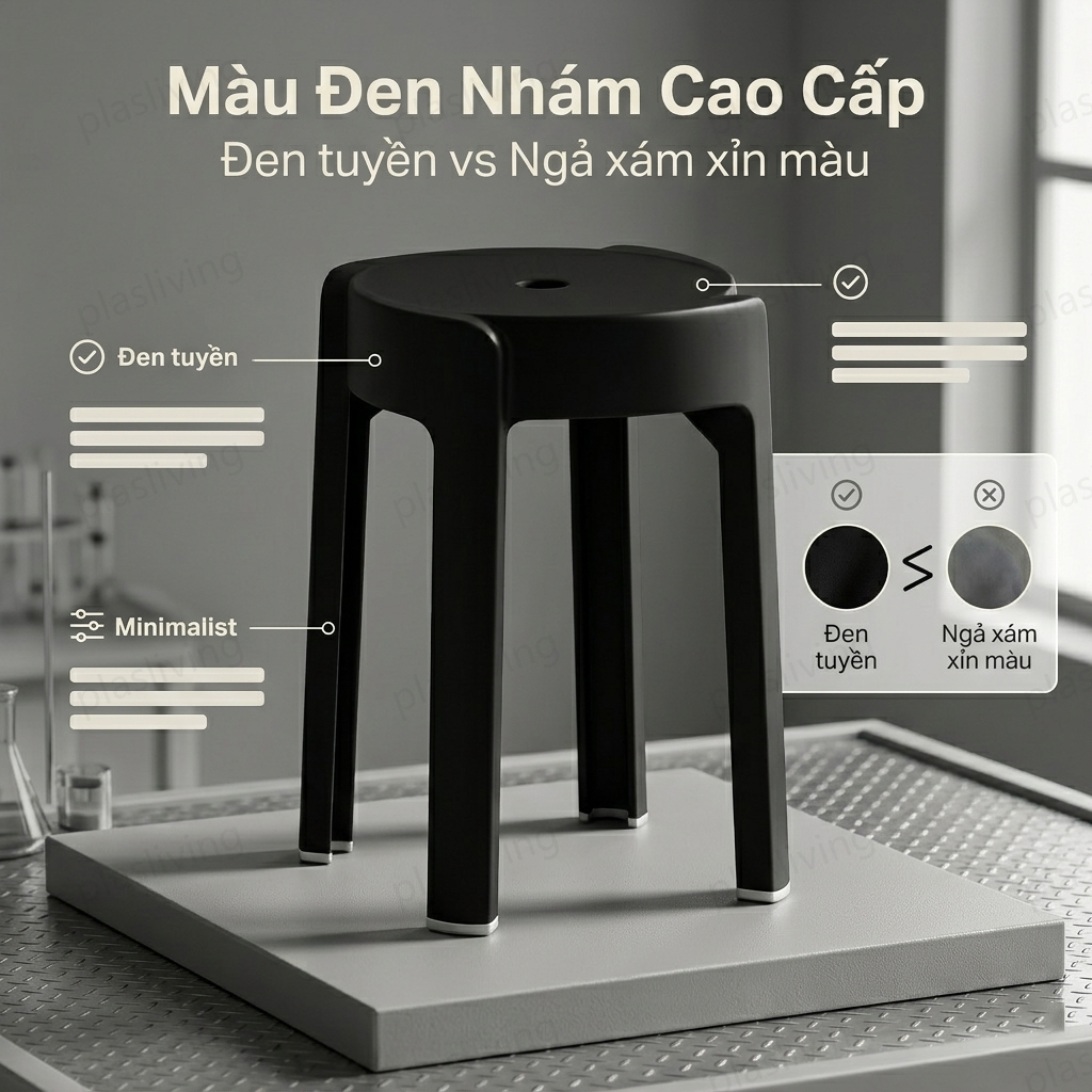 Ghế Đẩu Tròn Nhựa, Ghế Xếp Chồng, Dày Dặn, Thiết Kế Đơn Giản, Hợp Gia Đình, Bền Đẹp, Tiết Kiệm Chỗ | BigBuy360 - bigbuy360.vn