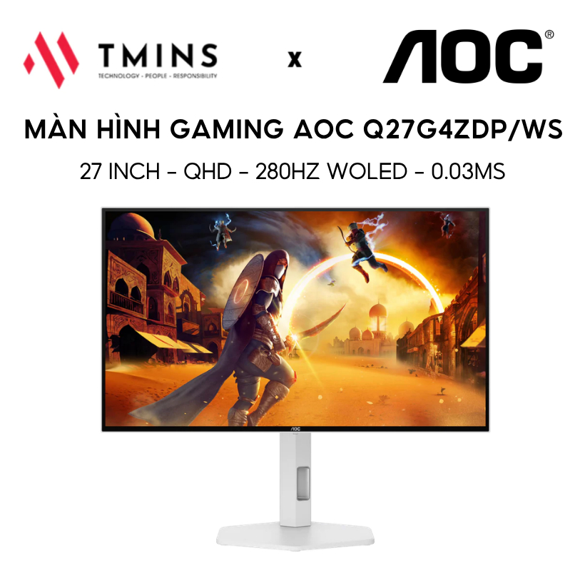 Màn Hình Gaming AOC Q27G4ZDP/WS 27inch/ QHD/ 280Hz WOLED/ 0.03ms - Hàng chính hãng