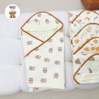Khăn ủ choàng vải xô muslin hạt đậu cao cấp, mềm nhẹ, ấm áp - tiện lợi đa năng KT: 75x75cm, họa tiết mới dễ thương