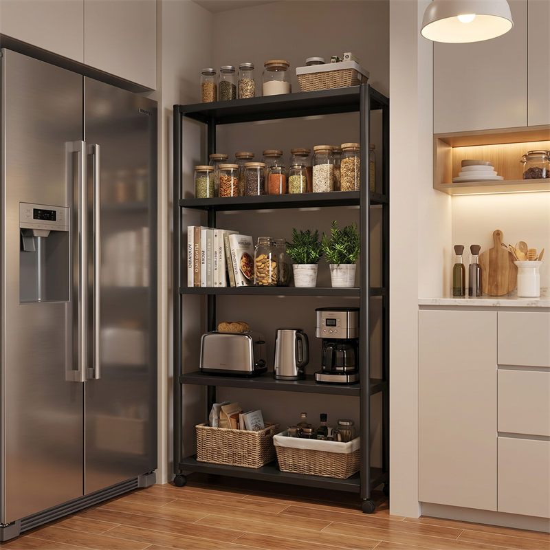 BMZAR Kệ để đồ đa năng thép cacbon đen Kệ sắt Có bánh xe Kệ lò vi sóng Chịu tải tối đa 500kg [Mẫu mới 2026] | BigBuy360 - bigbuy360.vn