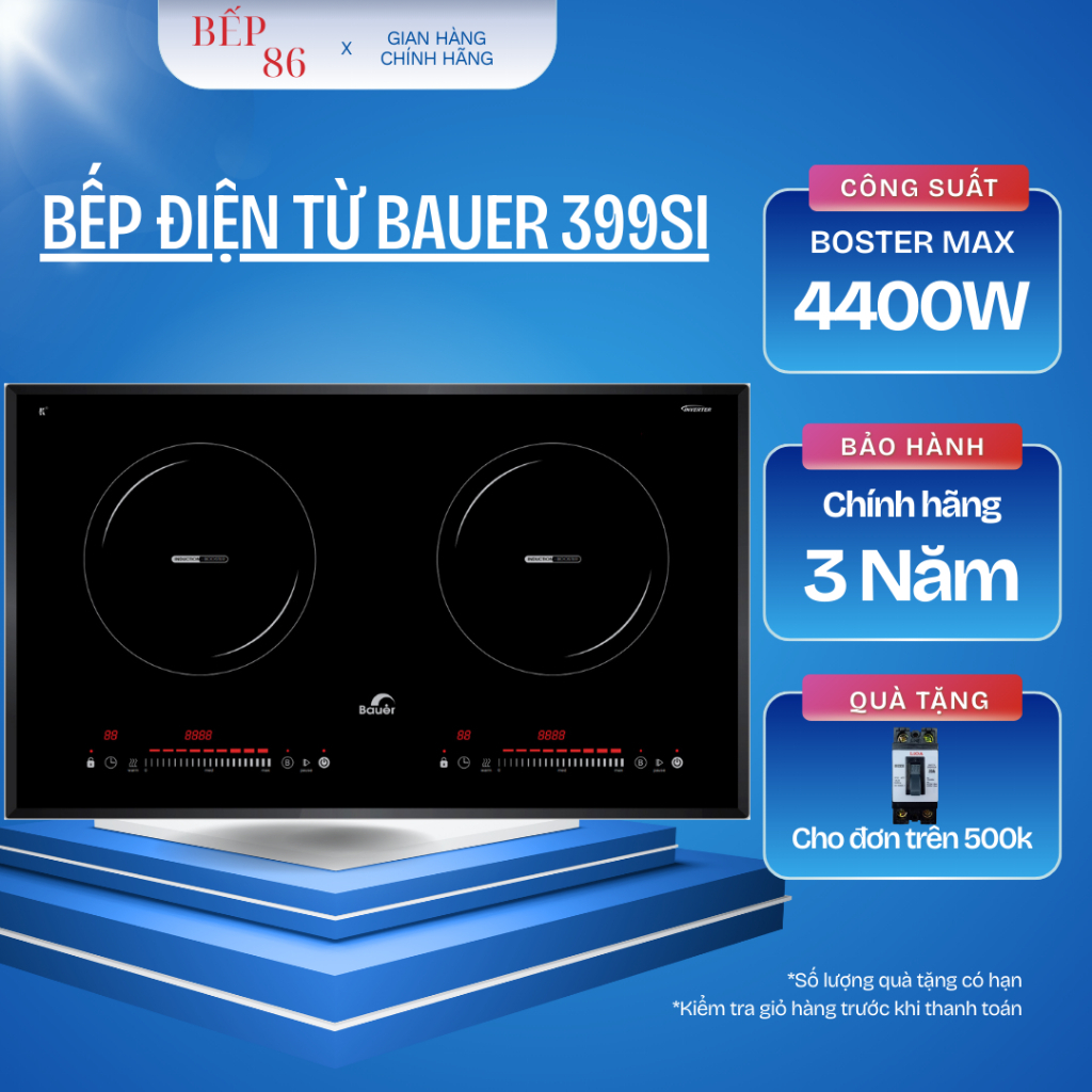 Bếp từ đôi BAUER 399SI | BAUER 3008SI | Inverter tiết kiệm điện | Bảo hành 3 năm