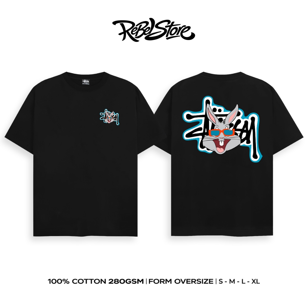Áo Thun Stussy Bugs Bunny Form Rộng Unisex Cotton 280GSM – REBEL STORE