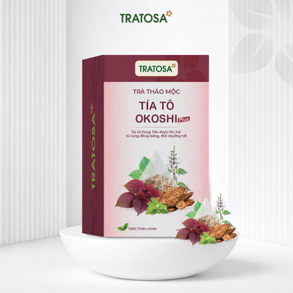 Trà tía tô okoshi plus TRATOSA 8 vị thảo dược tốt cho xương khớp, gout, lành tính, an toàn