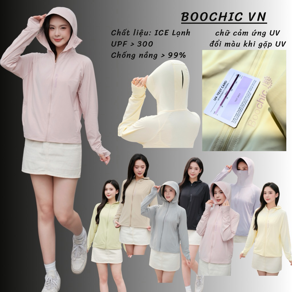 Áo Chống Nắng Thế Hệ Mới Anpha 360 chất ICE LẠNH,  UPF > 300, Áo Chống Nắng Chống Nóng Bảng Màu Pastel su lạnh BOOCHIC