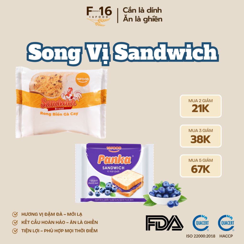 COMBO SONG VỊ F16 – GẤP ĐÔI HƯƠNG VỊ, NHÂN ĐÔI TRẢI NGHIỆM - BÁNH MÌ TƯƠI F16