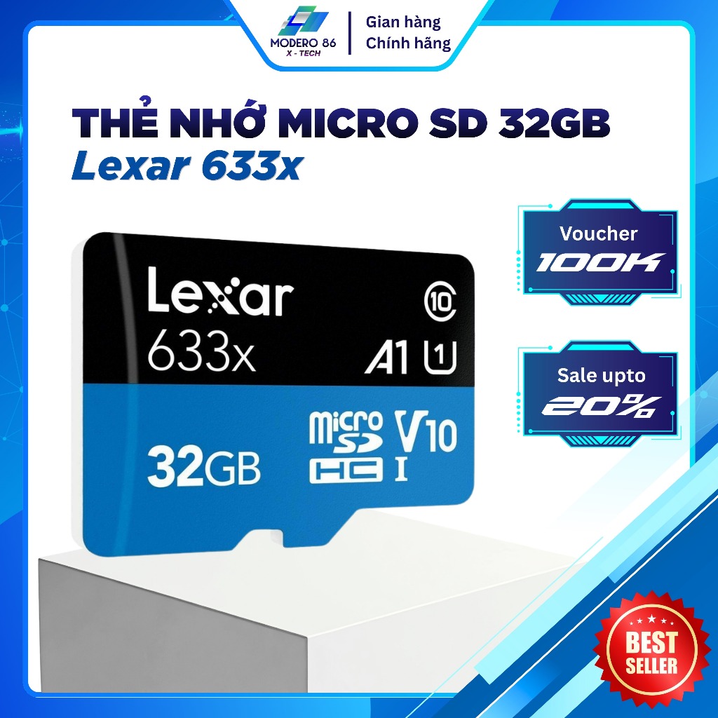 Thẻ nhớ Micro SD 32GB Lexar - SDXC UHS-I High Performance 633x 100MB/s U3