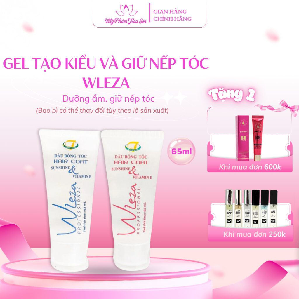 Combo 2 Gel tạo kiểu và giữ nếp tóc Wleza 65ml