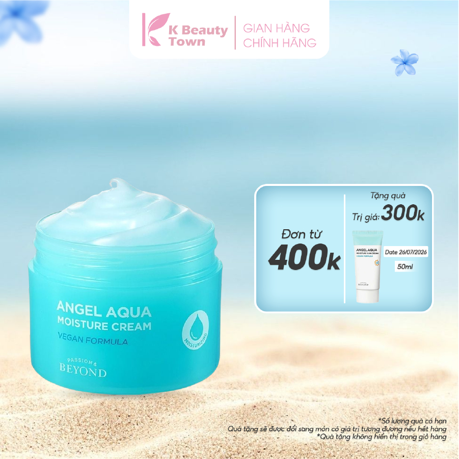 Kem dưỡng ẩm thuần chay cấp nước chuyên sâu Beyond Angel Aqua Moisture Cream x K Beauty Town