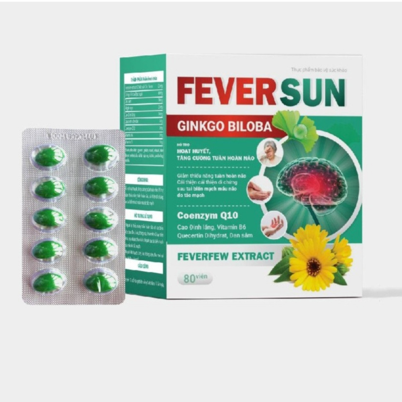 FEVER SUN - Ginkgo Biloba - Hỗ trợ hoạt huyết, tăng cường tuần hoàn não, giảm chóng mặt, ù tai.