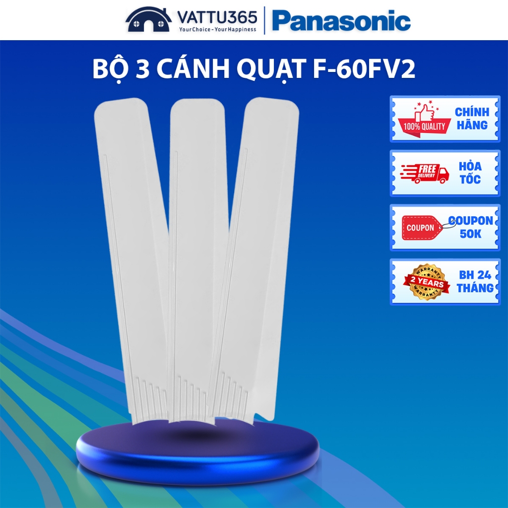 Bộ Cánh Quạt Trần Panasonic F-60FV2, 3 Cánh Màu Trắng | Hàng Chính Hãng, Sản Xuất Tại Việt Nam