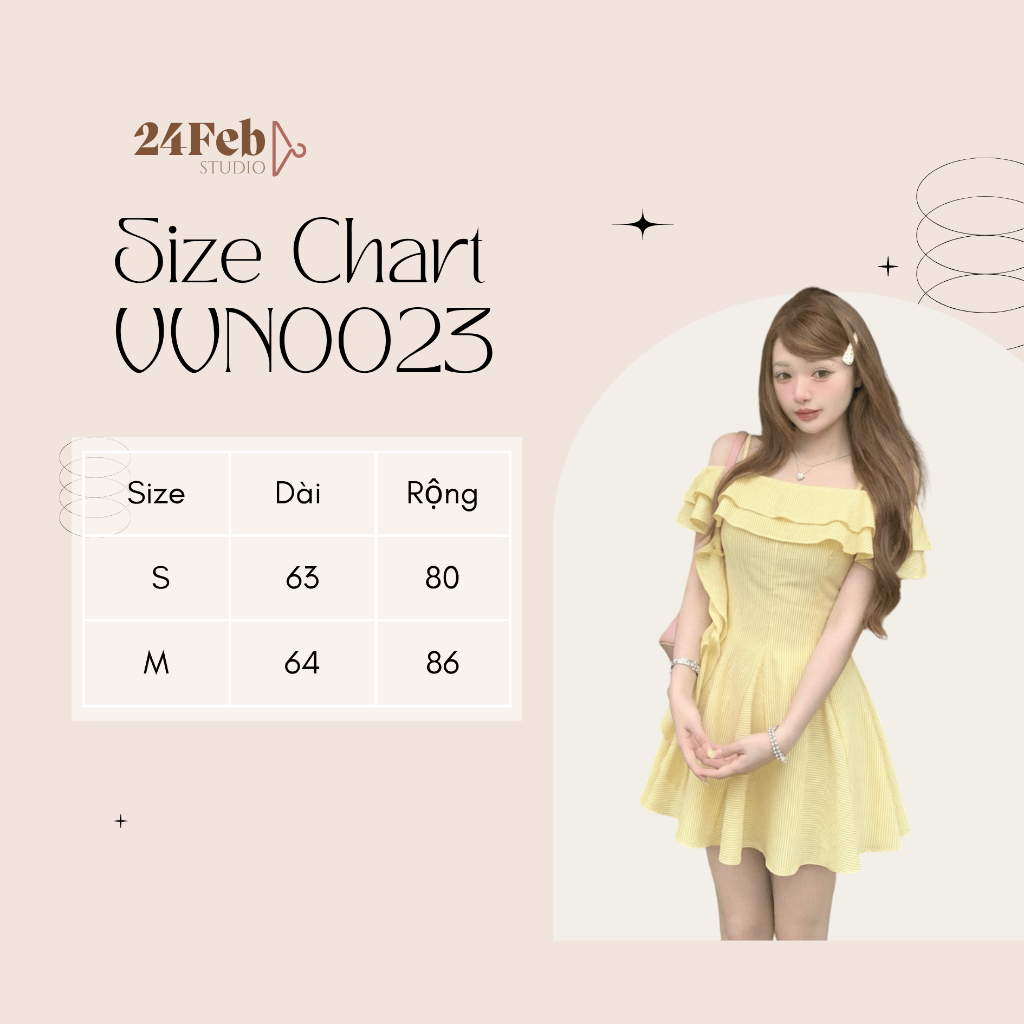 Váy trễ vai hai dây đũi kẻ dáng xòe phối bèo phong cách tiểu thư Hàn Quốc 24Febstudio VVN0023 | BigBuy360 - bigbuy360.vn
