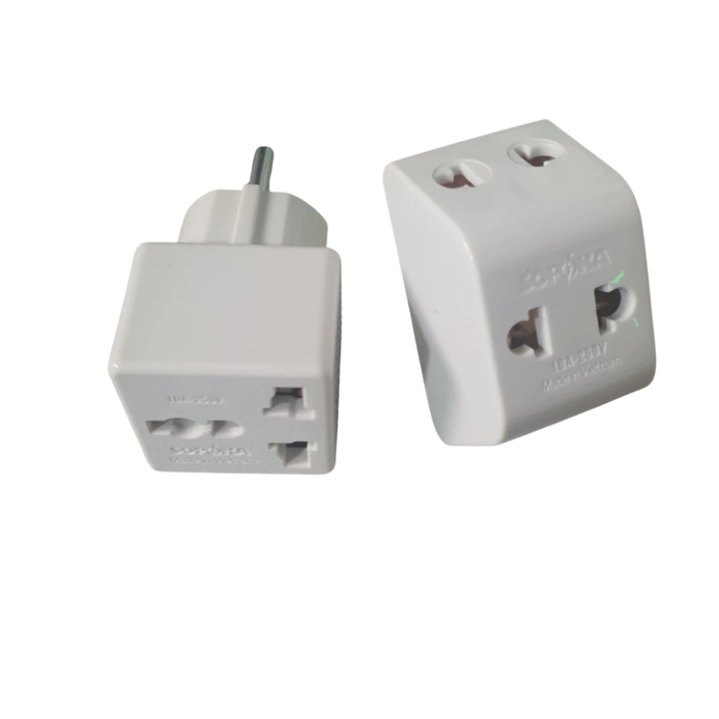 Đầu Nối Chia Điện 3 Cửa Sopoka P11 - Ổ Chia Điện 2 Cửa Sopoka P15 - Chịu Tải 2200W hàng chính hãng