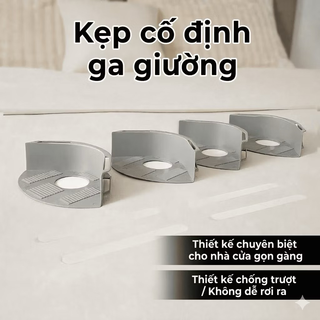 Đồ Kẹp Ga Giường/Set 4 Kẹp Ga Giường/Nẹp Cố Định Ga Giường/Miếng Cố Định Ga Giường, Phù Hợp Mọi Loại